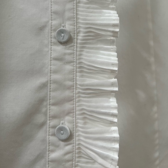 Talbots White Ruffled Blouse - Picture 3 of 8